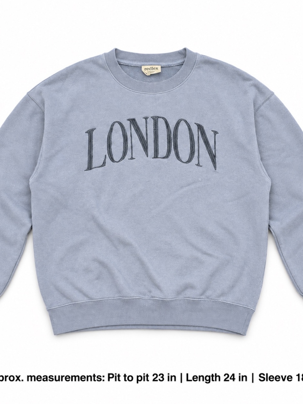 Reflex London Graphic Crewneck Sweatshirt Medium Light Blue